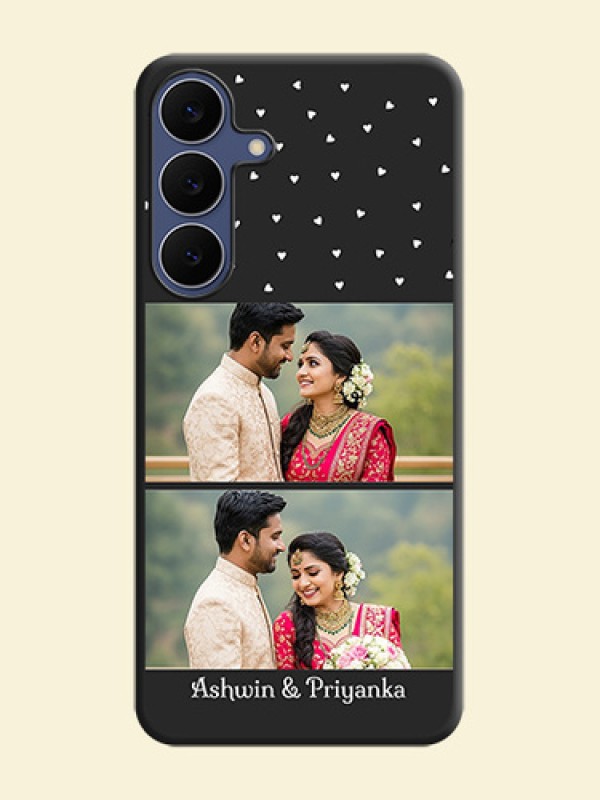 Miniature Love Symbols with Name On Space Black Custom Soft Matte Mobile Back Cover - Samsung Galaxy S25 FE 5G