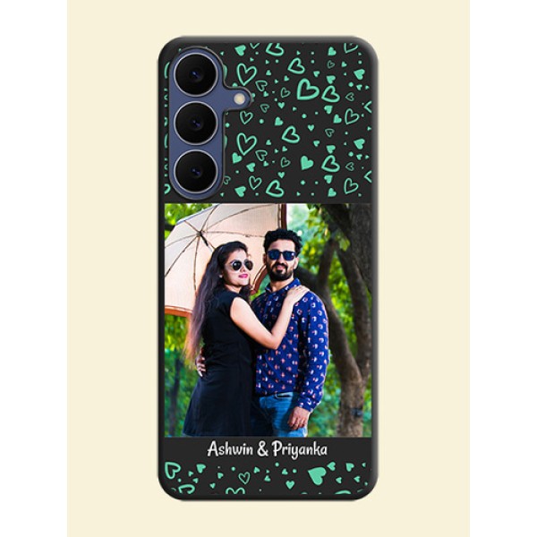 Sea Green Indefinite Love Pattern on Photo On Space Black Custom Soft Matte Mobile Back Cover - Samsung Galaxy S25 FE 5G Sea Green Indefinite Love Pattern on Photo On Space Black Custom Soft Matte Mobile Back Cover - Samsung Galaxy S25 FE 5G