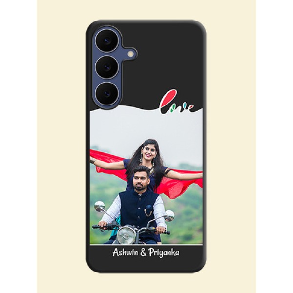 Fall in Love Pattern with Picture on Photo On Space Black Custom Soft Matte Mobile Back Cover - Samsung Galaxy S25 FE 5G Fall in Love Pattern with Picture on Photo On Space Black Custom Soft Matte Mobile Back Cover - Samsung Galaxy S25 FE 5G