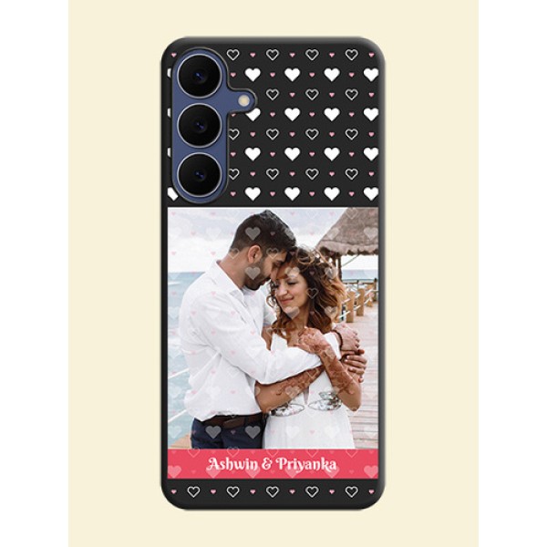 White Color Love Symbols with Text Design on Photo On Space Black Custom Soft Matte Mobile Back Cover - Samsung Galaxy S25 FE 5G White Color Love Symbols with Text Design on Photo On Space Black Custom Soft Matte Mobile Back Cover - Samsung Galaxy S25 FE 5G