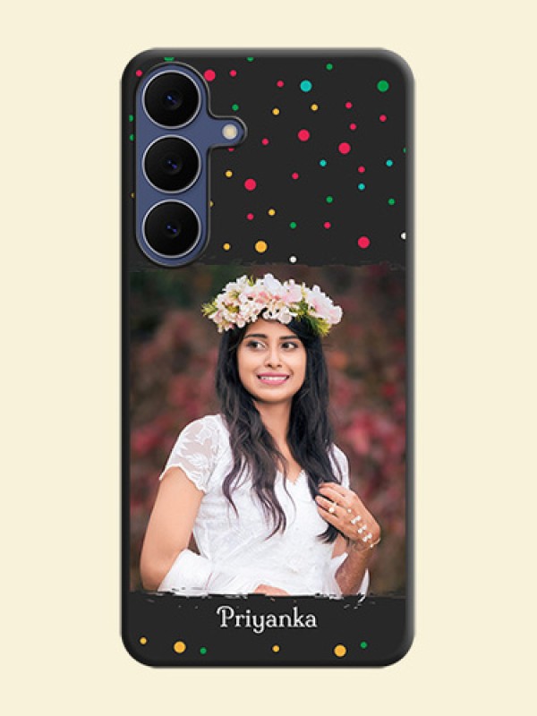 Multicolor Dotted Pattern with Text On Space Black Custom Soft Matte Mobile Back Cover - Samsung Galaxy S25 FE 5G