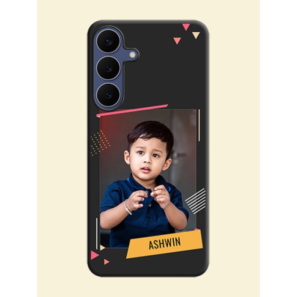 Photo Frame with Triangle Small Dots on Photo On Space Black Custom Soft Matte Mobile Back Cover - Samsung Galaxy S25 FE 5G Photo Frame with Triangle Small Dots on Photo On Space Black Custom Soft Matte Mobile Back Cover - Samsung Galaxy S25 FE 5G