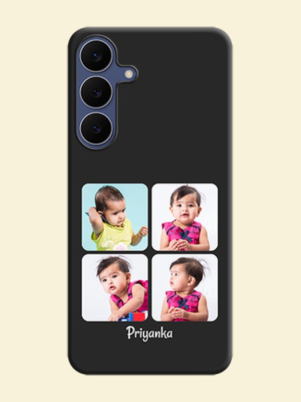 Floral Art with 6 Image Holder on Photo On Space Black Custom Soft Matte Mobile Back Cover - Samsung Galaxy S25 FE 5G