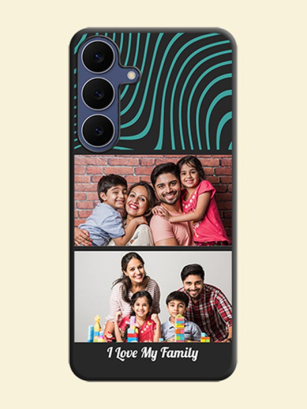 Wave Pattern with 2 Image Holder On Space Black Custom Soft Matte Mobile Back Cover - Samsung Galaxy S25 FE 5G