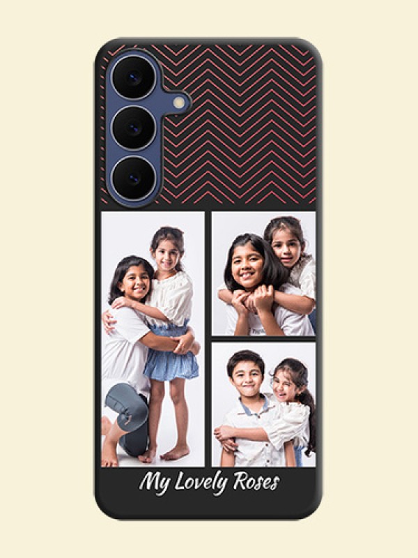 Wave Pattern with 3 Image Holder On Space Black Custom Soft Matte Mobile Back Cover - Samsung Galaxy S25 FE 5G