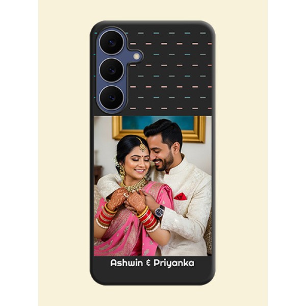 Line Pattern Design with Text On Space Black Custom Soft Matte Mobile Back Cover - Samsung Galaxy S25 FE 5G Line Pattern Design with Text On Space Black Custom Soft Matte Mobile Back Cover - Samsung Galaxy S25 FE 5G