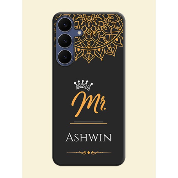 Mr Name with Floral Design On Space Black Custom Soft Matte Mobile Back Cover - Samsung Galaxy S25 FE 5G Mr Name with Floral Design On Space Black Custom Soft Matte Mobile Back Cover - Samsung Galaxy S25 FE 5G