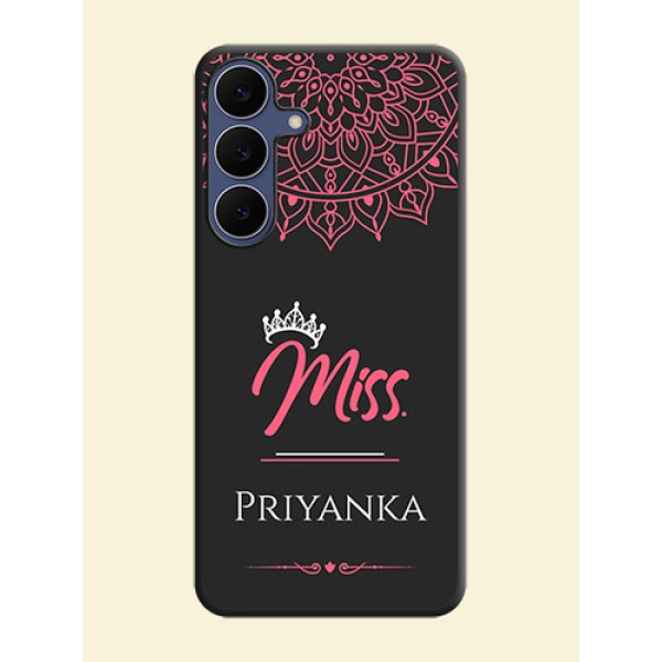 Mrs Name with Floral Design On Space Black Custom Soft Matte Mobile Back Cover - Samsung Galaxy S25 FE 5G Mrs Name with Floral Design On Space Black Custom Soft Matte Mobile Back Cover - Samsung Galaxy S25 FE 5G