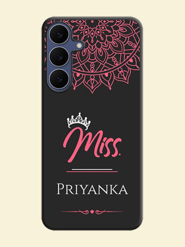 Mrs Name with Floral Design On Space Black Custom Soft Matte Mobile Back Cover - Samsung Galaxy S25 FE 5G