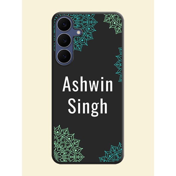 Your Name with Floral Design On Space Black Custom Soft Matte Mobile Back Cover - Samsung Galaxy S25 FE 5G Your Name with Floral Design On Space Black Custom Soft Matte Mobile Back Cover - Samsung Galaxy S25 FE 5G