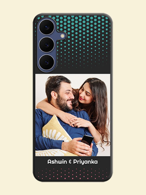 Faded Dots with Grunge Photo Frame and Text On Space Black Custom Soft Matte Mobile Back Cover - Samsung Galaxy S25 FE 5G