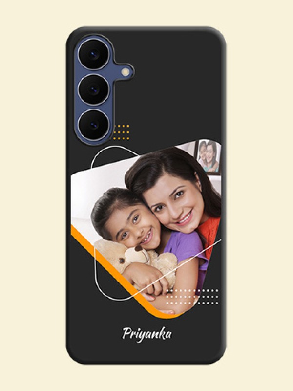 Yellow Triangle on Photo On Space Black Custom Soft Matte Mobile Back Cover - Samsung Galaxy S25 FE 5G