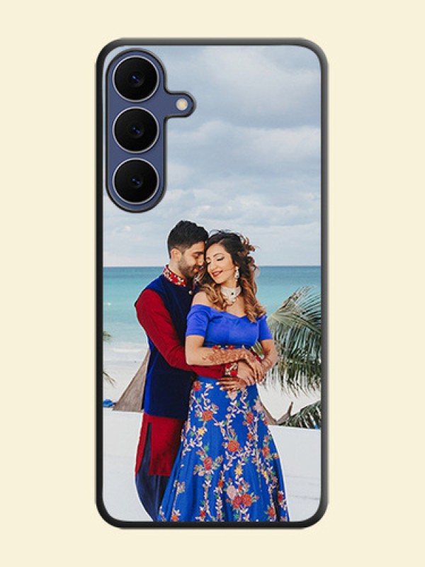 Full Single Pic Upload On Space Black Custom Soft Matte Mobile Back Cover - Samsung Galaxy S25 FE 5G