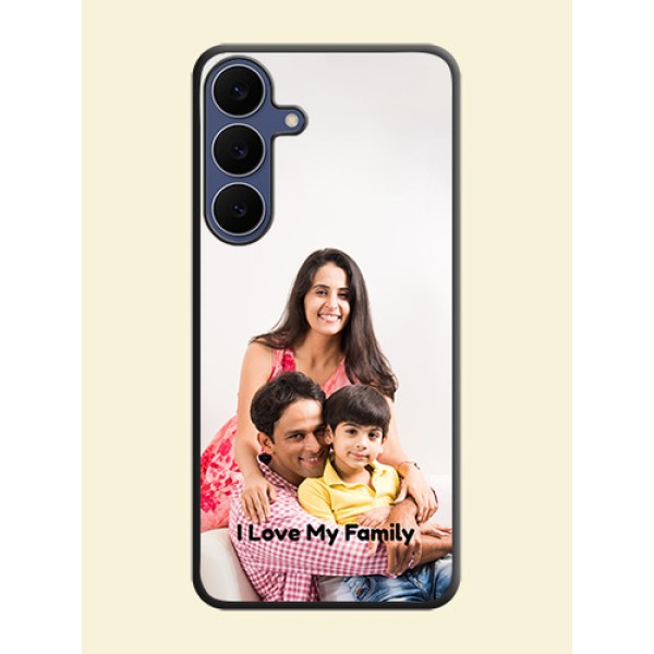 Full Single Pic Upload With Text On Space Black Custom Soft Matte Mobile Back Cover - Samsung Galaxy S25 FE 5G Full Single Pic Upload With Text On Space Black Custom Soft Matte Mobile Back Cover - Samsung Galaxy S25 FE 5G