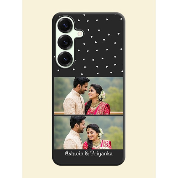 Miniature Love Symbols with Name On Space Black Custom Soft Matte Mobile Back Cover - Galaxy S25 Plus 5G Miniature Love Symbols with Name On Space Black Custom Soft Matte Mobile Back Cover - Galaxy S25 Plus 5G