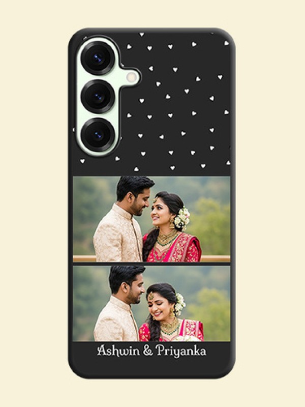 Miniature Love Symbols with Name On Space Black Custom Soft Matte Mobile Back Cover - Galaxy S25 Plus 5G