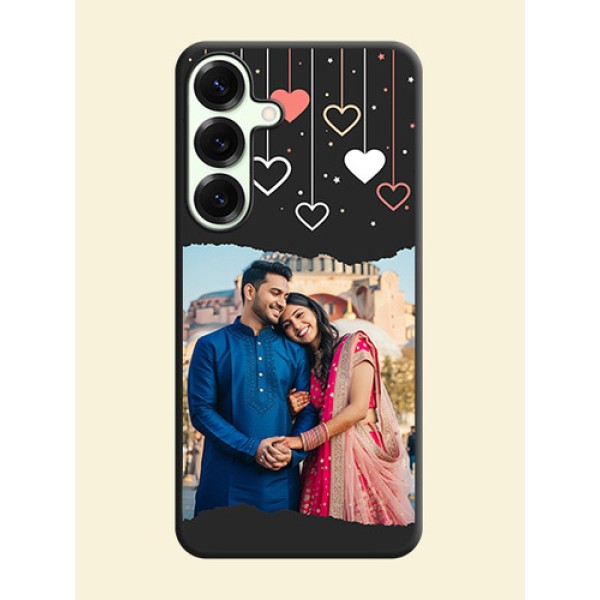 Love Hangings with Splash Wave Picture On Space Black Custom Soft Matte Mobile Back Cover - Galaxy S25 Plus 5G Love Hangings with Splash Wave Picture On Space Black Custom Soft Matte Mobile Back Cover - Galaxy S25 Plus 5G