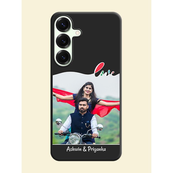 Fall in Love Pattern with Picture on Photo On Space Black Custom Soft Matte Mobile Back Cover - Galaxy S25 Plus 5G Fall in Love Pattern with Picture on Photo On Space Black Custom Soft Matte Mobile Back Cover - Galaxy S25 Plus 5G