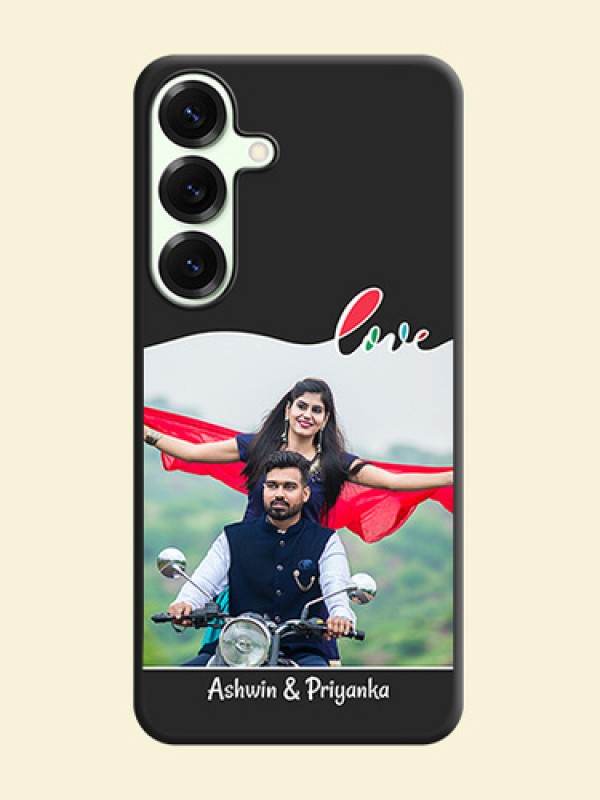 Fall in Love Pattern with Picture on Photo On Space Black Custom Soft Matte Mobile Back Cover - Galaxy S25 Plus 5G