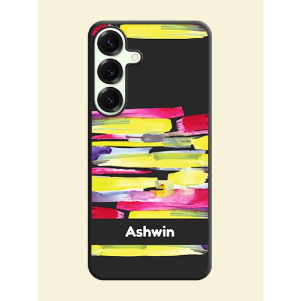 Brush Coloured On Space Black Custom Soft Matte Mobile Back Cover - Galaxy S25 Plus 5G Brush Coloured On Space Black Custom Soft Matte Mobile Back Cover - Galaxy S25 Plus 5G