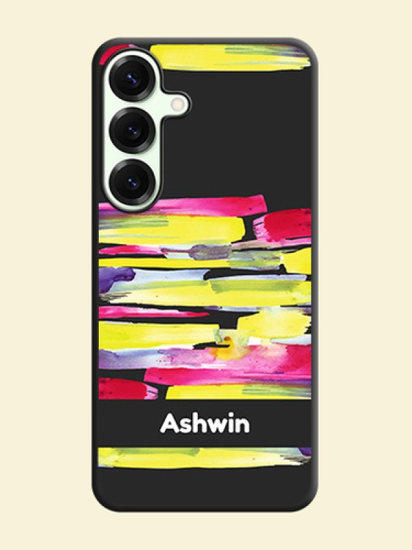 Brush Coloured On Space Black Custom Soft Matte Mobile Back Cover - Galaxy S25 Plus 5G