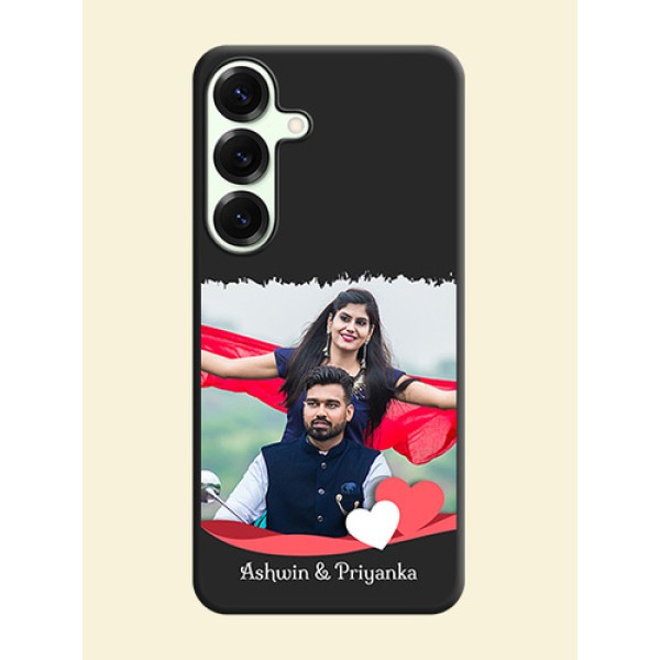 Pin Color Love Shaped Ribbon Design with Text On Space Black Custom Soft Matte Mobile Back Cover - Galaxy S25 Plus 5G Pin Color Love Shaped Ribbon Design with Text On Space Black Custom Soft Matte Mobile Back Cover - Galaxy S25 Plus 5G