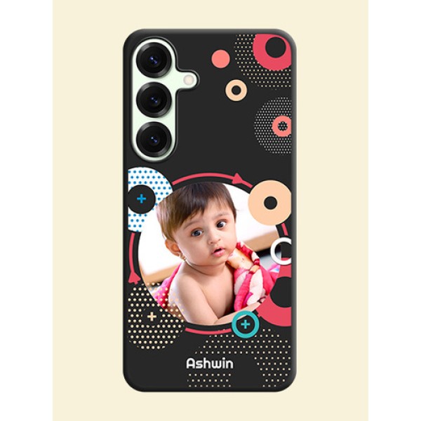 Multicoloured Round Image On Space Black Custom Soft Matte Mobile Back Cover - Galaxy S25 Plus 5G Multicoloured Round Image On Space Black Custom Soft Matte Mobile Back Cover - Galaxy S25 Plus 5G