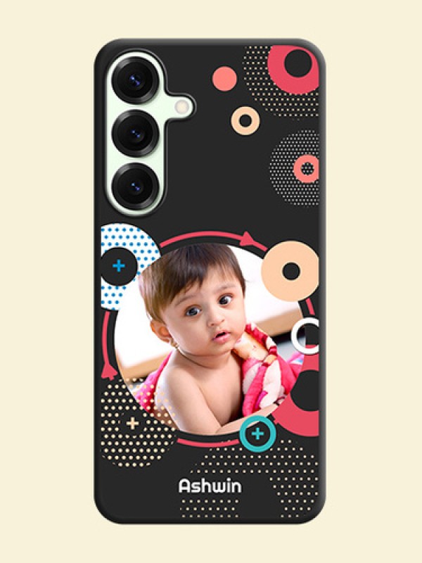 Multicoloured Round Image On Space Black Custom Soft Matte Mobile Back Cover - Galaxy S25 Plus 5G