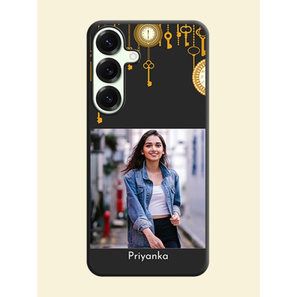Decorative Design with Text On Space Black Custom Soft Matte Mobile Back Cover - Galaxy S25 Plus 5G Decorative Design with Text On Space Black Custom Soft Matte Mobile Back Cover - Galaxy S25 Plus 5G
