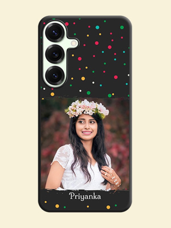 Multicolor Dotted Pattern with Text On Space Black Custom Soft Matte Mobile Back Cover - Galaxy S25 Plus 5G