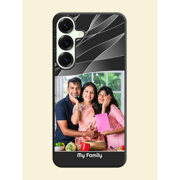 Mixed Wave Lines on Photo On Space Black Custom Soft Matte Mobile Back Cover - Galaxy S25 Plus 5G
