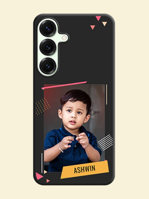 Photo Frame with Triangle Small Dots on Photo On Space Black Custom Soft Matte Mobile Back Cover - Galaxy S25 Plus 5G
