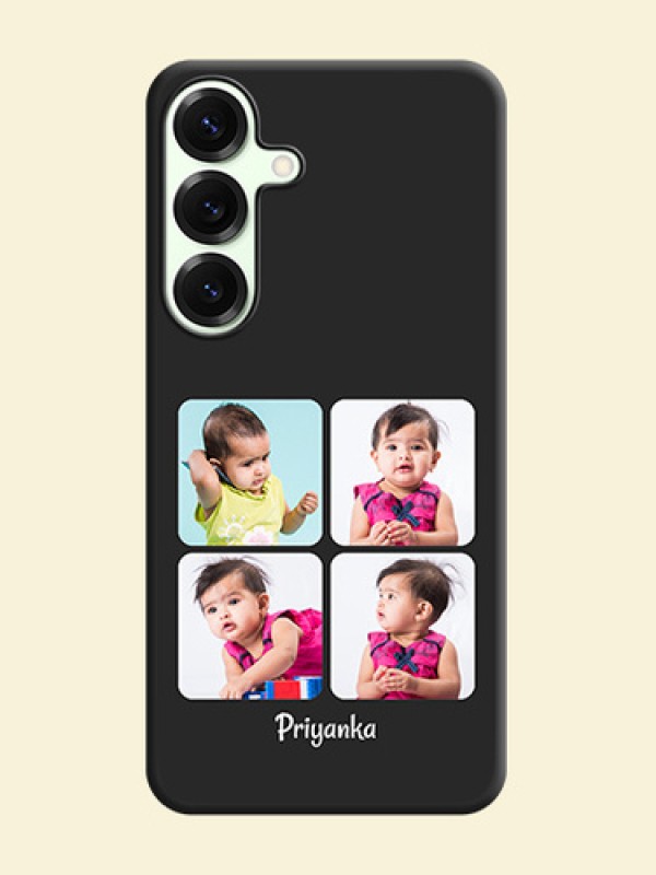 Floral Art with 6 Image Holder on Photo On Space Black Custom Soft Matte Mobile Back Cover - Galaxy S25 Plus 5G
