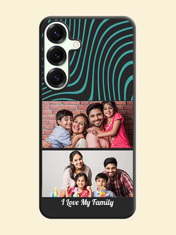 Wave Pattern with 2 Image Holder On Space Black Custom Soft Matte Mobile Back Cover - Galaxy S25 Plus 5G