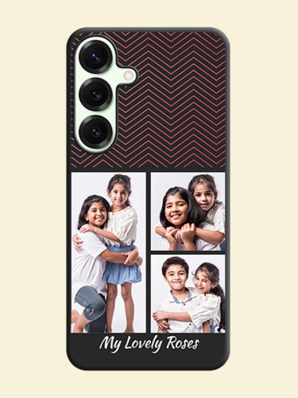 Wave Pattern with 3 Image Holder On Space Black Custom Soft Matte Mobile Back Cover - Galaxy S25 Plus 5G