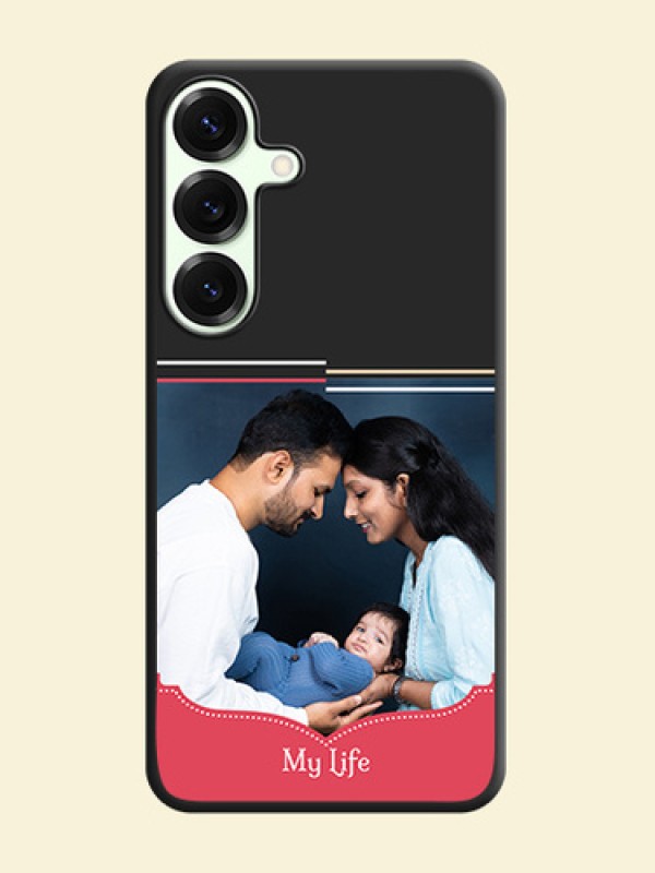 Classic Plain Design with Name On Space Black Custom Soft Matte Mobile Back Cover - Galaxy S25 Plus 5G