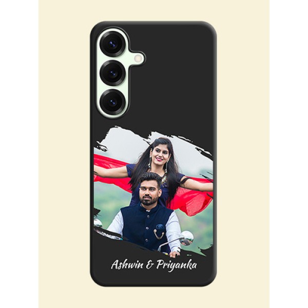 Grunge Brush Strokes on Photo On Space Black Custom Soft Matte Mobile Back Cover - Galaxy S25 Plus 5G Grunge Brush Strokes on Photo On Space Black Custom Soft Matte Mobile Back Cover - Galaxy S25 Plus 5G