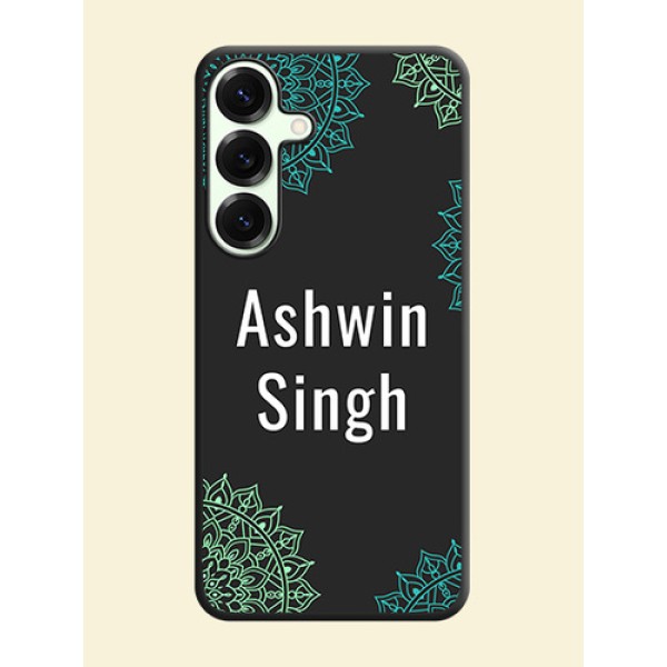 Your Name with Floral Design On Space Black Custom Soft Matte Mobile Back Cover - Galaxy S25 Plus 5G Your Name with Floral Design On Space Black Custom Soft Matte Mobile Back Cover - Galaxy S25 Plus 5G