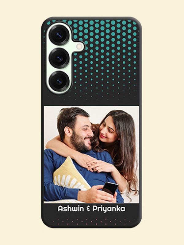 Faded Dots with Grunge Photo Frame and Text On Space Black Custom Soft Matte Mobile Back Cover - Galaxy S25 Plus 5G