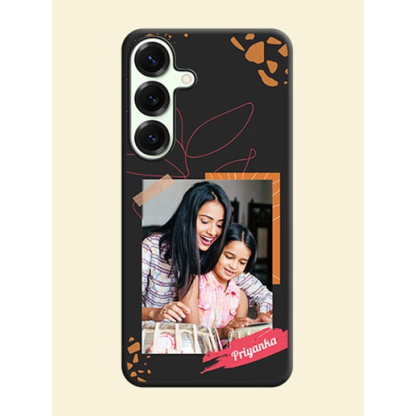 Orange Photo Frame On Space Black Custom Soft Matte Mobile Back Cover - Galaxy S25 Plus 5G Orange Photo Frame On Space Black Custom Soft Matte Mobile Back Cover - Galaxy S25 Plus 5G