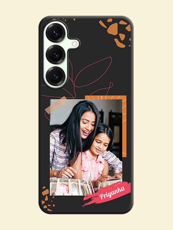 Orange Photo Frame On Space Black Custom Soft Matte Mobile Back Cover - Galaxy S25 Plus 5G