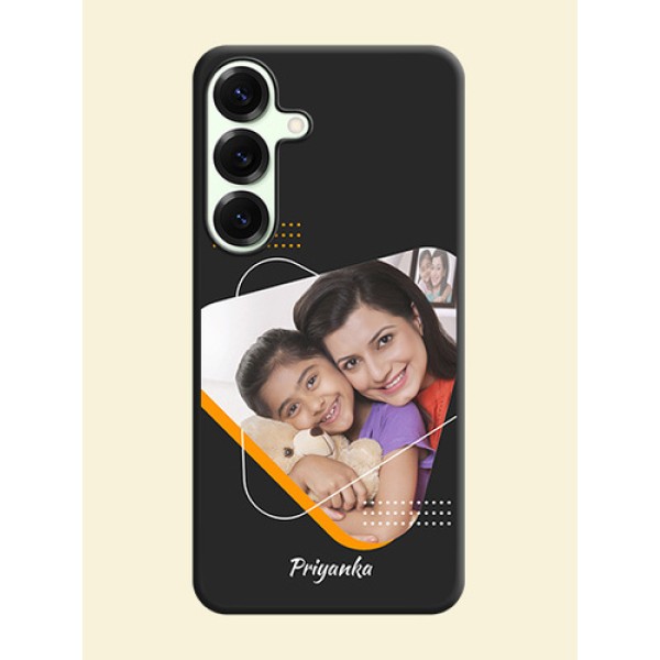 Yellow Triangle on Photo On Space Black Custom Soft Matte Mobile Back Cover - Galaxy S25 Plus 5G Yellow Triangle on Photo On Space Black Custom Soft Matte Mobile Back Cover - Galaxy S25 Plus 5G