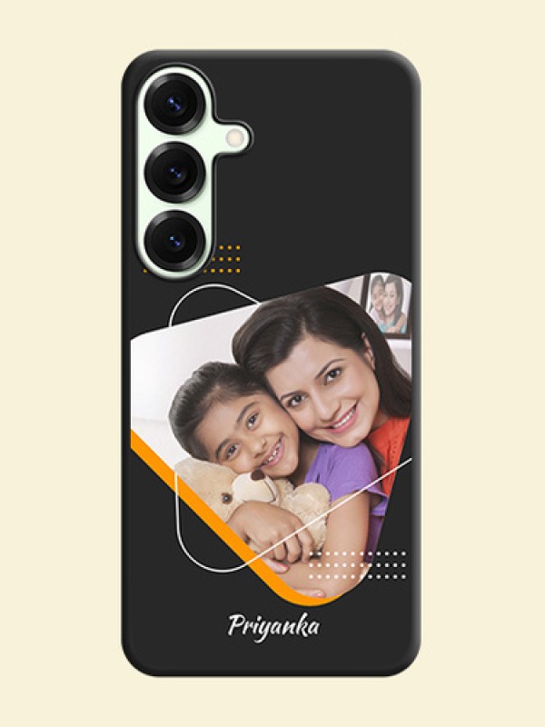 Yellow Triangle on Photo On Space Black Custom Soft Matte Mobile Back Cover - Galaxy S25 Plus 5G