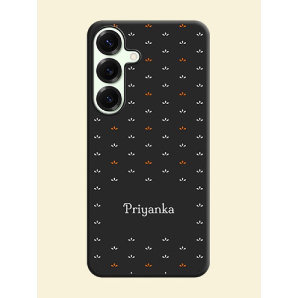 Simple Pattern With Custom Text On Space Black Custom Soft Matte Mobile Back Cover - Galaxy S25 Plus 5G Simple Pattern With Custom Text On Space Black Custom Soft Matte Mobile Back Cover - Galaxy S25 Plus 5G