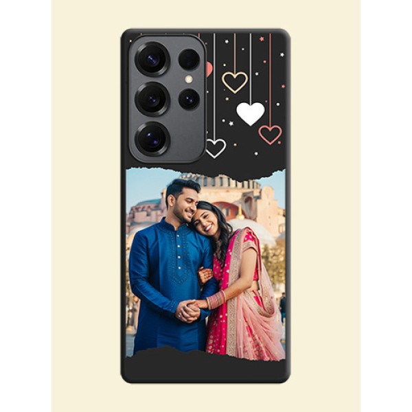 Love Hangings with Splash Wave Picture On Space Black Custom Soft Matte Mobile Back Cover - Galaxy S25 Ultra 5G Love Hangings with Splash Wave Picture On Space Black Custom Soft Matte Mobile Back Cover - Galaxy S25 Ultra 5G