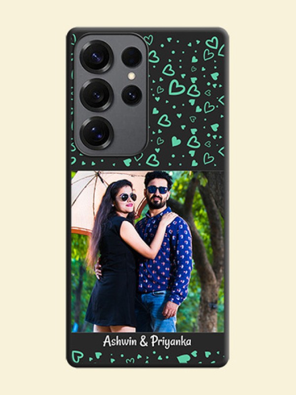Sea Green Indefinite Love Pattern on Photo On Space Black Custom Soft Matte Mobile Back Cover - Galaxy S25 Ultra 5G