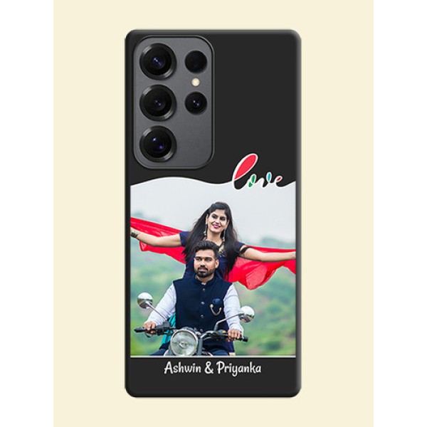 Fall in Love Pattern with Picture on Photo On Space Black Custom Soft Matte Mobile Back Cover - Galaxy S25 Ultra 5G Fall in Love Pattern with Picture on Photo On Space Black Custom Soft Matte Mobile Back Cover - Galaxy S25 Ultra 5G