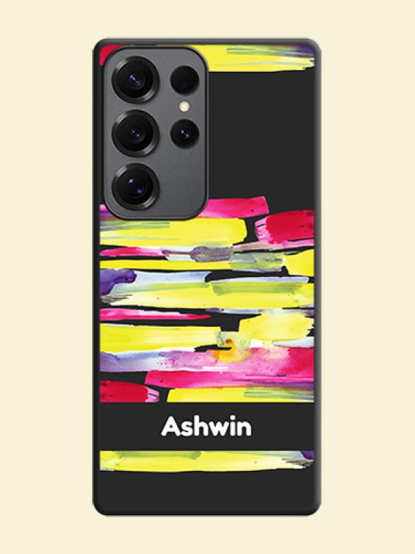 Brush Coloured On Space Black Custom Soft Matte Mobile Back Cover - Galaxy S25 Ultra 5G