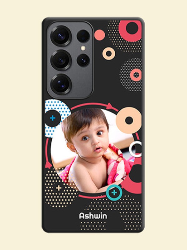 Multicoloured Round Image On Space Black Custom Soft Matte Mobile Back Cover - Galaxy S25 Ultra 5G