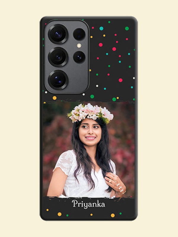 Multicolor Dotted Pattern with Text On Space Black Custom Soft Matte Mobile Back Cover - Galaxy S25 Ultra 5G